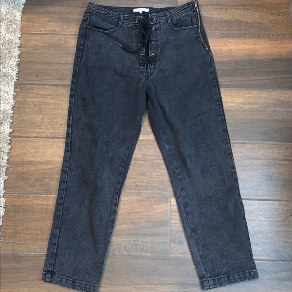 Lace up Black Jeans